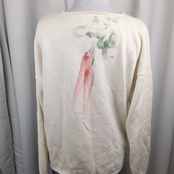 Vtg Diane Wat Design Handpainted Sweater Bunny Rabbit Shirt Size Small Med - Picture 15 of 16